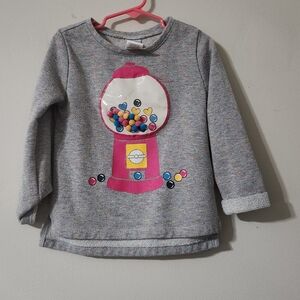 Wonder Nation Gray Sweater Kids 4T Gumball Design Pom Pom Candy